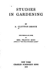 Tapa de Studies in gardening