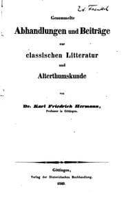 Tapa de Gesammelte Abhandlungen und Beiträge zur classischen Literatur und Alterthumskunde