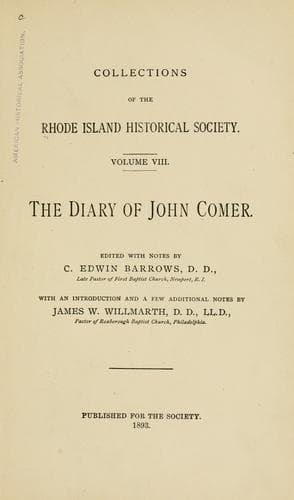 Tapa de The diary of John Comer.