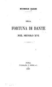 Tapa de Della fortuna di Dante nel secolo XVI
