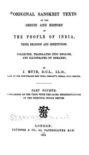 Tapa de Original Sanskrit texts on the origin and progress of the religion and institutions of India