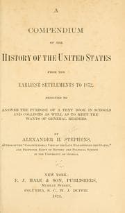 Tapa de A compendium of the history of the United States from the earliest settlements to 1872
