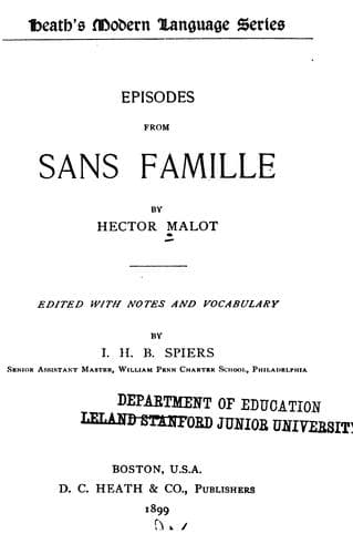 Tapa de Episodes from Sans famille