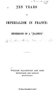 Tapa de Ten years of imperialism in France