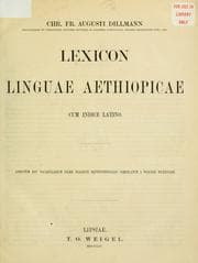 Tapa de Lexicon linguae Aethiopicae