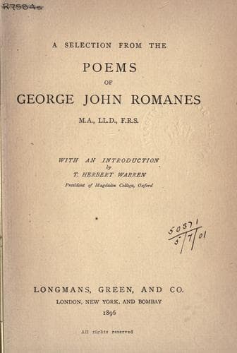 Tapa de A selection from poems.