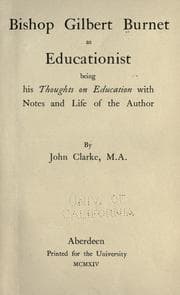 Tapa de Bishop Gilbert Burnet as educationist