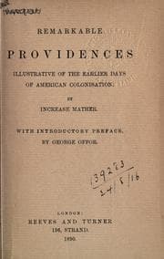Tapa de Remarkable providences illustrative of the earlier days of American colonisation
