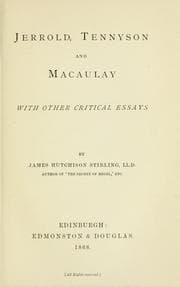 Tapa de Jerrold, Tennyson and Macaulay