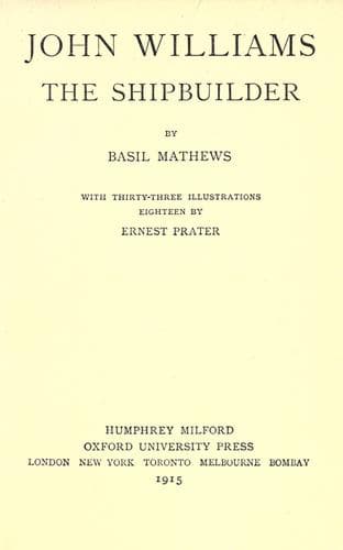 Tapa de John Williams, the shipbuilder