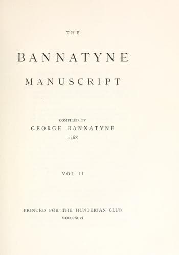 Tapa de The Bannatyne manuscript