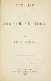 Tapa de The life of Joseph Addison