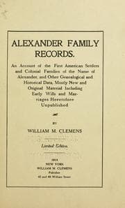 Tapa de Alexander family records
