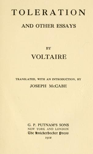 Tapa de Toleration and other essays