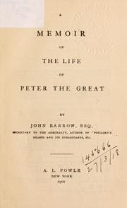 Tapa de A memoir of the life of Peter the Great