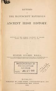 Tapa de Lectures on the manuscript materials of ancient Irish history