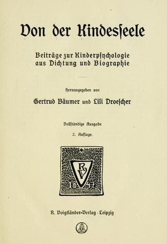 Tapa de Von der Kindesseele