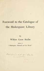 Tapa de Foreword to the catalogue of the Shakespeare library