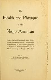 Tapa de The health and physique of the Negro American