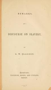 Tapa de Remarks, and a discourse on slavery