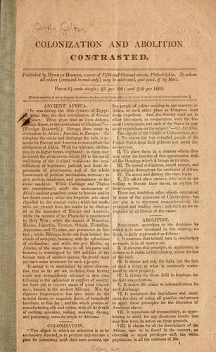 Tapa de Colonization and abolition contrasted