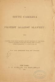 Tapa de A South Carolina protest against slavery