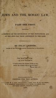 Tapa de The Jews and the Mosaic law