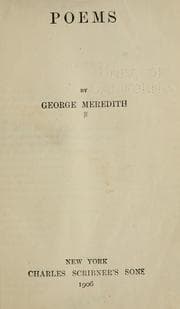 Tapa de Poems by George Meredith