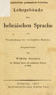 Tapa de Ausführliches grammatisch-kritisches Lehrgebäude der hebräischen Sprache