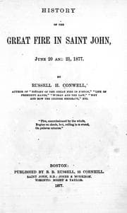 Tapa de History of the great fire in Saint John, June 20 and 21, 1877