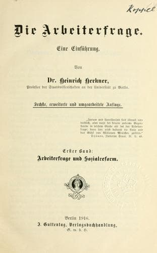 Tapa de Die Arbeiterfrage