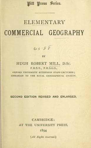 Tapa de Elementary commercial geography