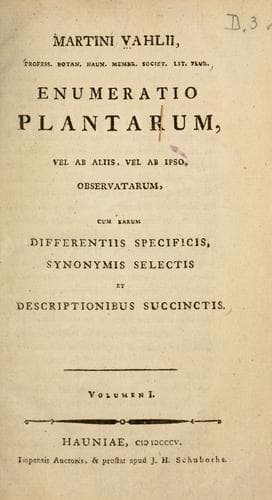 Tapa de Enumeratio plantarum