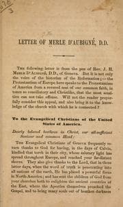 Tapa de Letter of Merle d'Aubigne, D. D