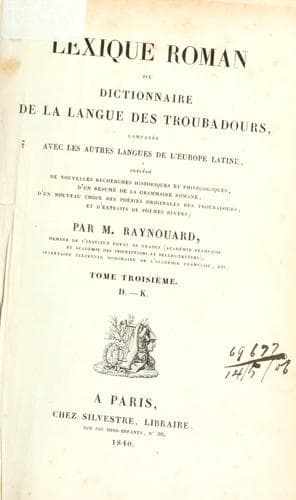Tapa de Lexique roman