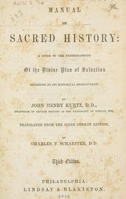 Tapa de Manual of sacred history
