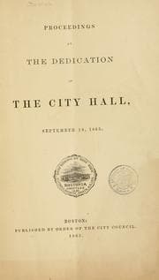 Tapa de Proceedings at the dedication of the city hall, September 18, 1865