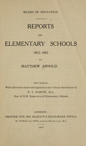 Tapa de Reports on elementary schools 1852-1882