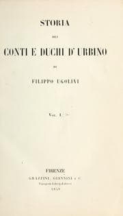 Tapa de Storia dei conti e duchi d'Urbino