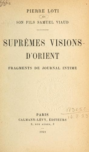 Tapa de Suprêmes visions d'Orient