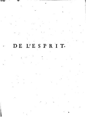 Tapa de De l'esprit
