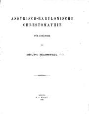 Tapa de Assyrisch-babylonishe chrestomathie für anfänger
