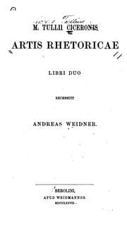 Tapa de M. Tullii Ciceronis Artis rhetoricae libri duo