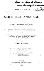 Tapa de Three lectures on the science of language and its place in education