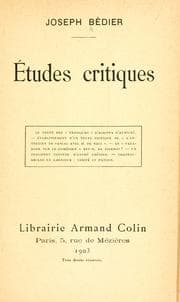 Tapa de Études critiques