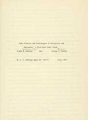 Tapa de Time pressure and performance of scientists and engineers