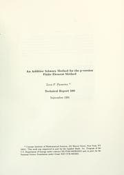 Tapa de An aditive Schwarz method for the p-version finite element method