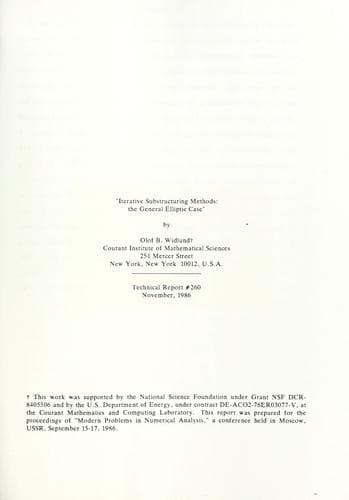 Tapa de Iterative substructuring methods: the general elliptic case