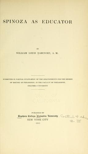 Tapa de Spinoza as educator.