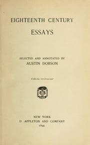 Tapa de Eighteenth century essays